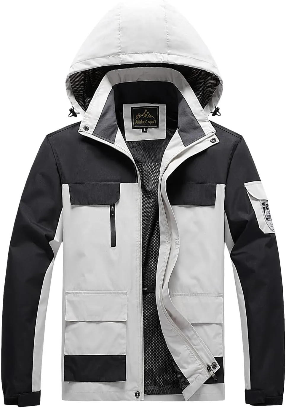 Men's Windbreakers Rain Jacket with Hood Lightweight Mountain Sport Jackets Waterproof Hiking Outdoor Coat Fall Clothes