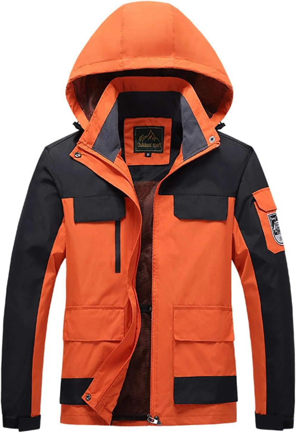 Men's Windbreakers Rain Jacket with Hood Lightweight Mountain Sport Jackets Waterproof Hiking Outdoor Coat Fall Clothes