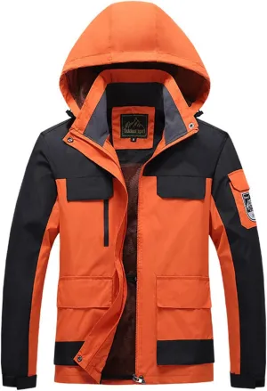 Men's Windbreakers Rain Jacket with Hood Lightweight Mountain Sport Jackets Waterproof Hiking Outdoor Coat Fall Clothes