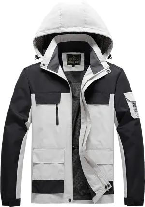 Men's Windbreakers Rain Jacket with Hood Lightweight Waterproof Hiking Outdoors Jackets Raincoat Fall Fashion Clothes