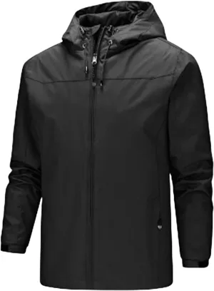 Mens Windproof Rain Jackets Waterproof Sweatshirts Lapel Windbreakers Long Sleeves Casual Windcheaters Outdoor Tops