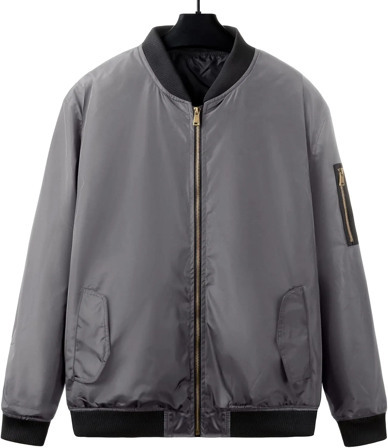 Men's Winter Quilted Bomber Jackets for Men Windproof Windbreakers Stand Collar Fall Jackets Casual Sports Coats