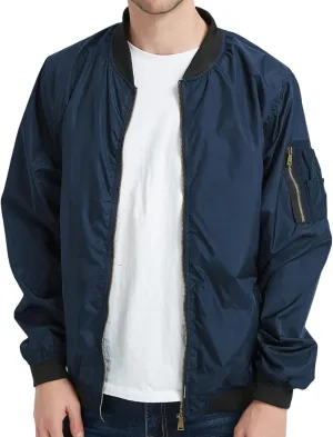 Men's Winter Quilted Bomber Jackets for Men Windproof Windbreakers Stand Collar Fall Jackets Casual Sports Coats