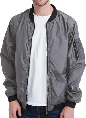 Men's Winter Quilted Bomber Jackets for Men Windproof Windbreakers Stand Collar Fall Jackets Casual Sports Coats