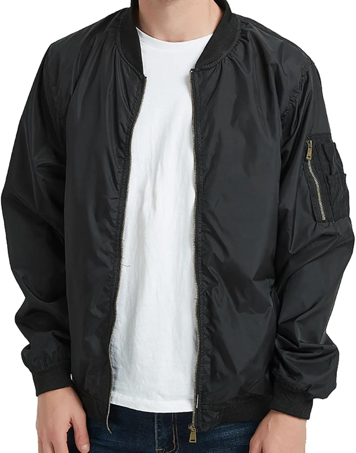 Men's Winter Quilted Bomber Jackets for Men Windproof Windbreakers Stand Collar Fall Jackets Casual Sports Coats