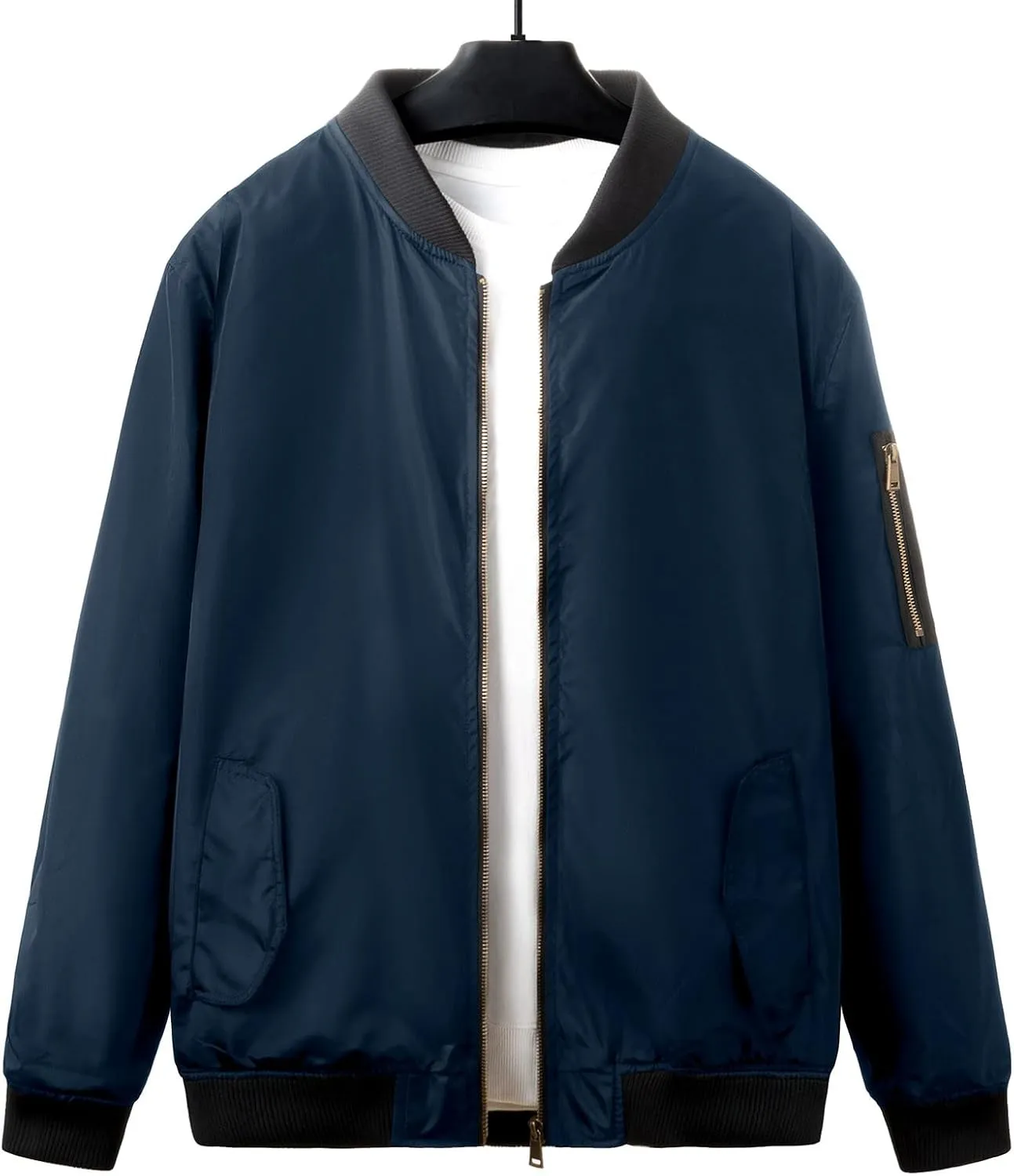 Men's Winter Quilted Bomber Jackets for Men Windproof Windbreakers Stand Collar Fall Jackets Casual Sports Coats