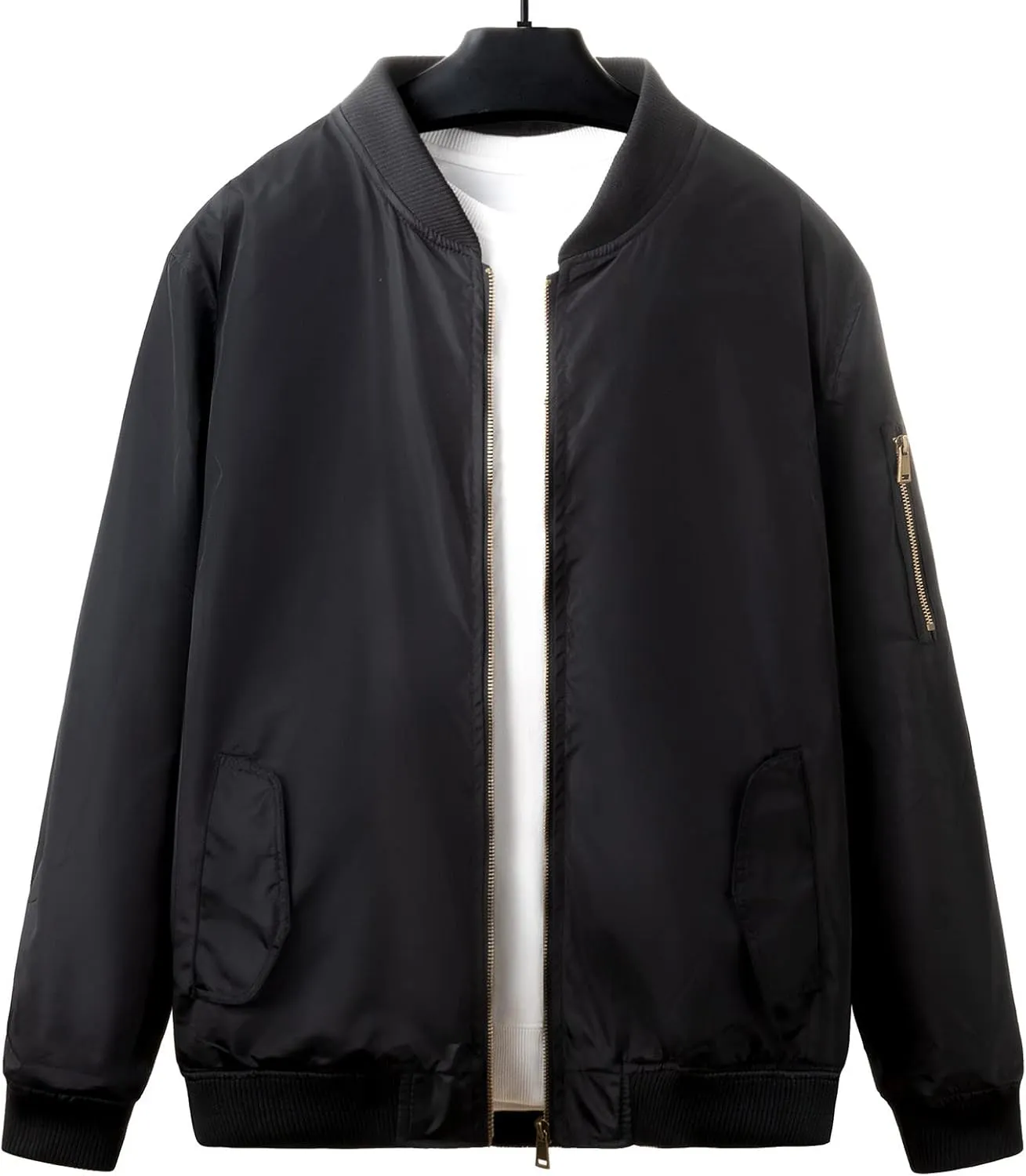 Men's Winter Quilted Bomber Jackets for Men Windproof Windbreakers Stand Collar Fall Jackets Casual Sports Coats