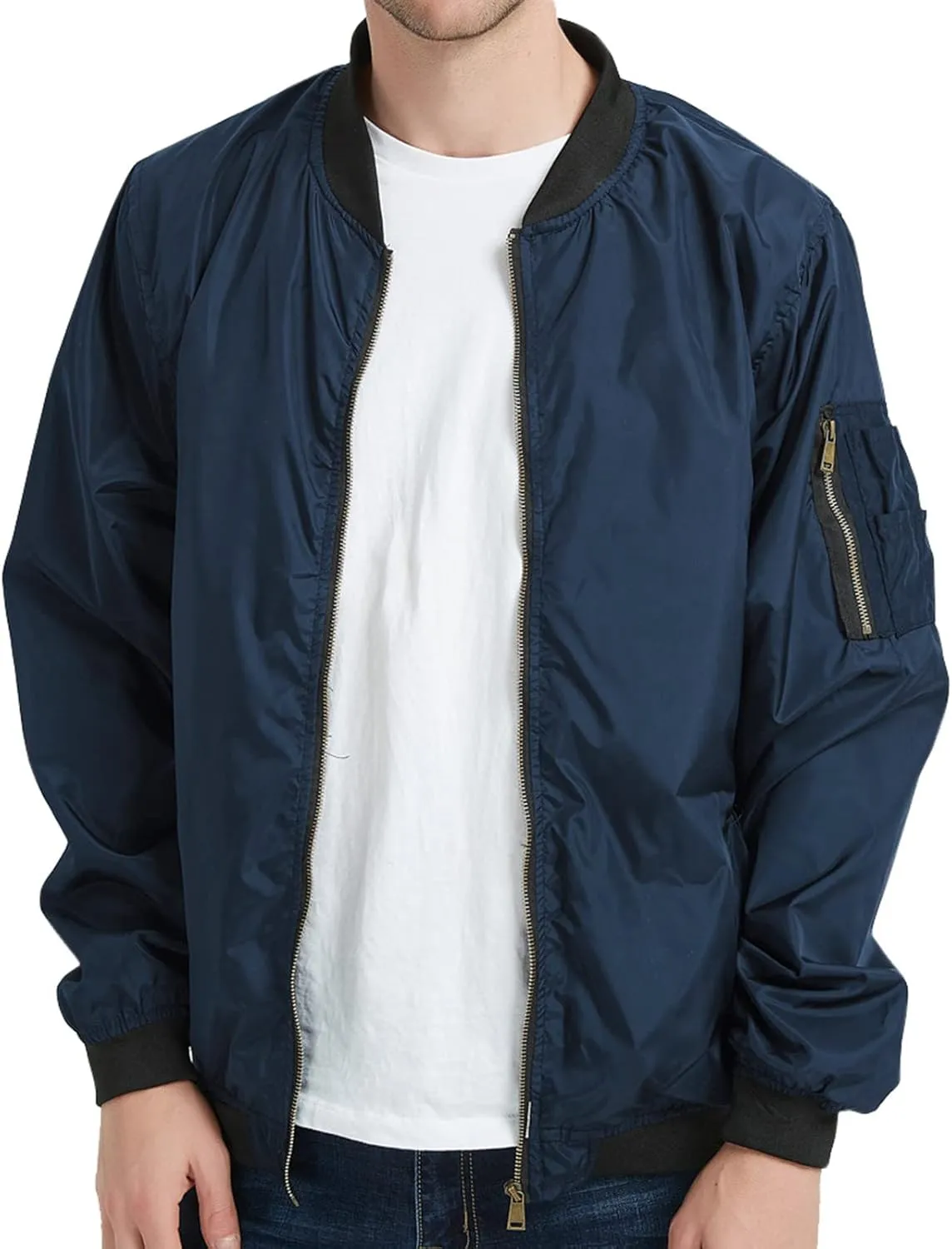 Men's Winter Quilted Bomber Jackets for Men Windproof Windbreakers Stand Collar Fall Jackets Casual Sports Coats