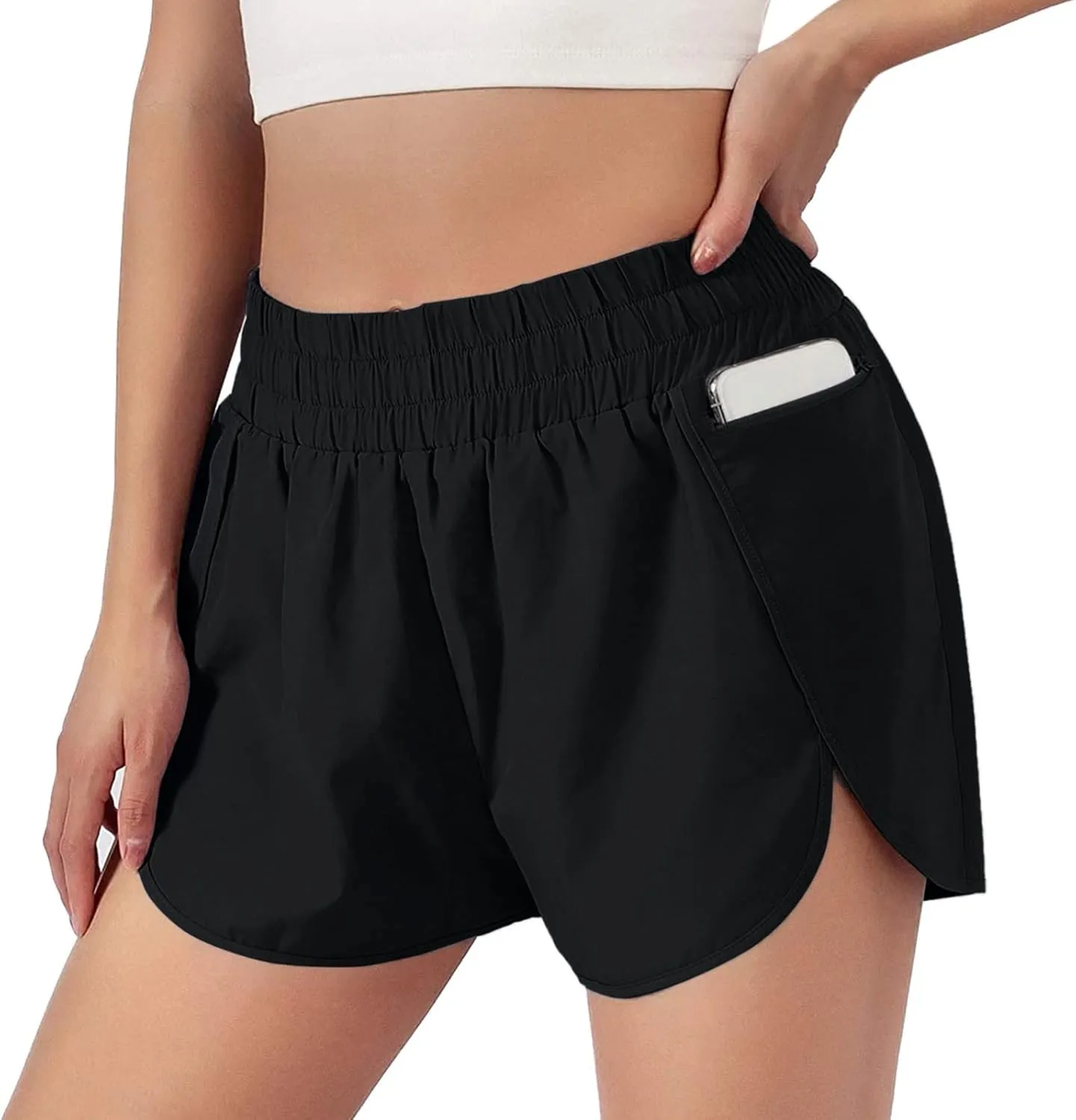 mid Rise Shorts for Women Elastic Casual Loose Dolphin Shorts with Pockets 2024 Yoga Sport Quick Dry Slacks for Women