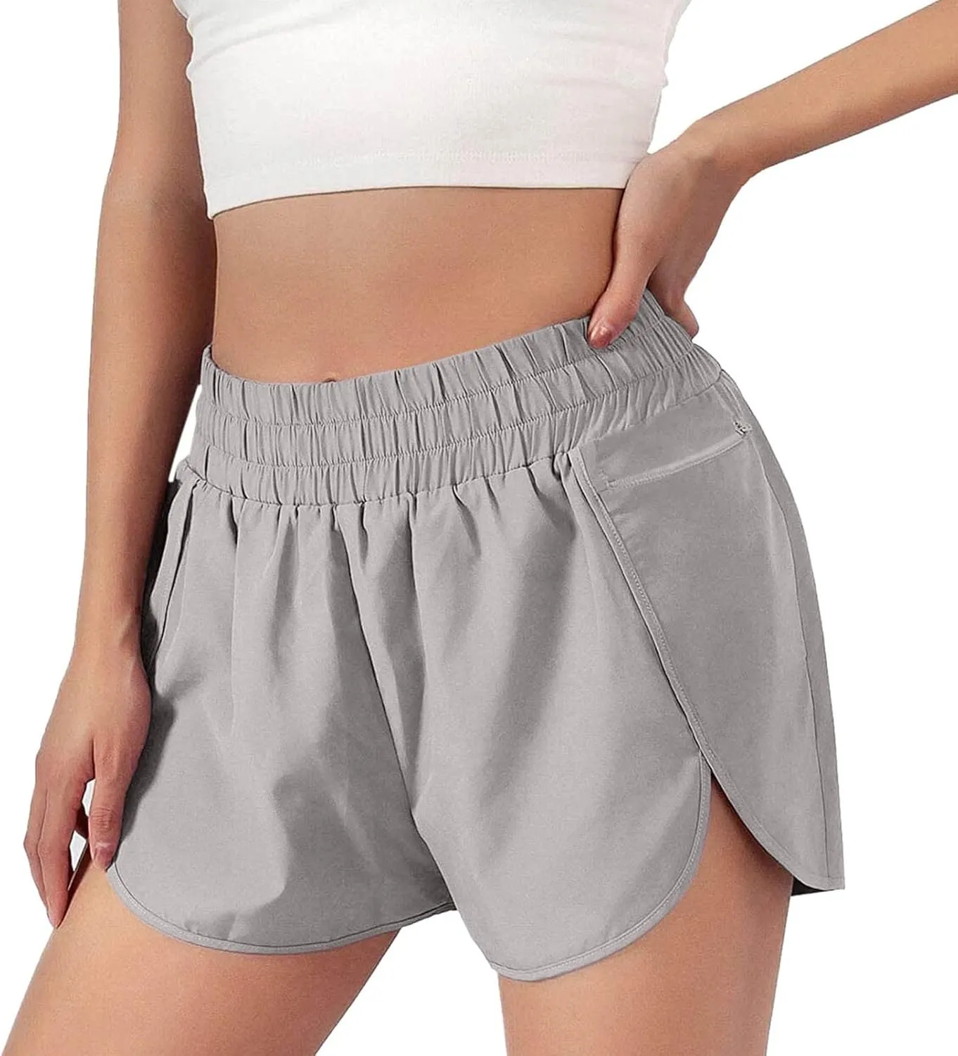 mid Rise Shorts for Women Elastic Casual Loose Dolphin Shorts with Pockets 2024 Yoga Sport Quick Dry Slacks for Women