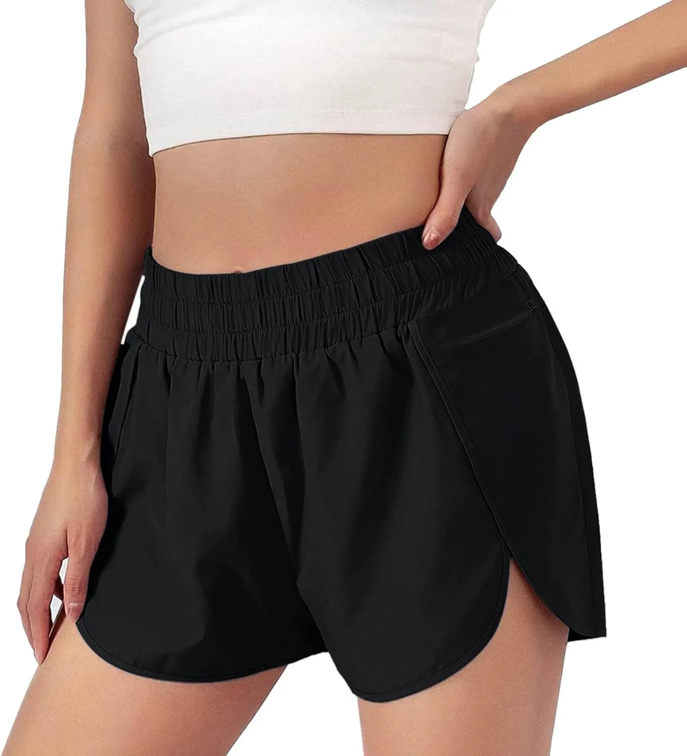 mid Rise Shorts for Women Elastic Casual Loose Dolphin Shorts with Pockets 2024 Yoga Sport Quick Dry Slacks for Women