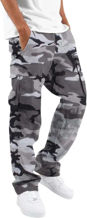 Outdoor Work Pants for Men Flexcamo Vintage Quick-Dry Hiking Pants Multi-Pocket Hunting Lightweight Cargo Pants