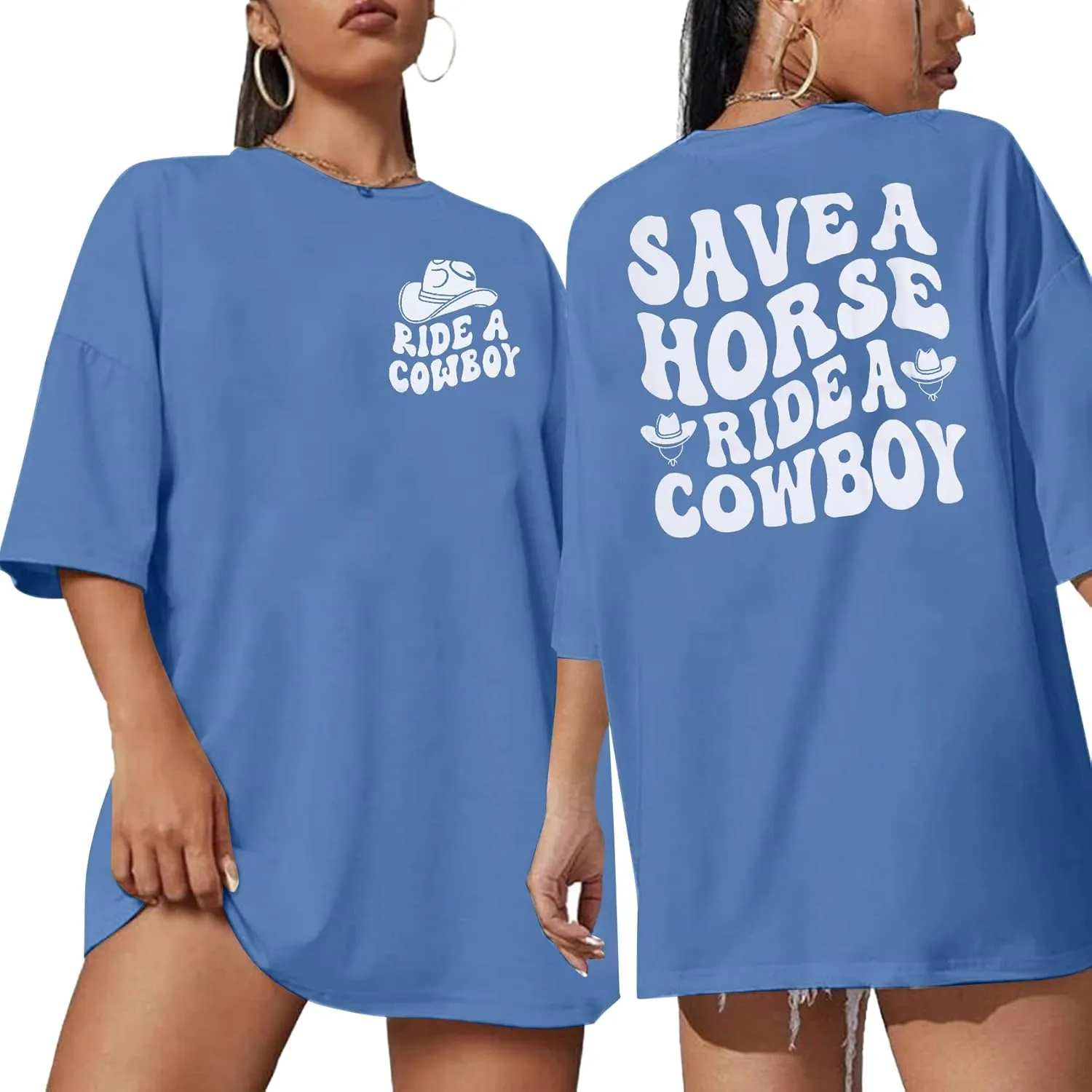 Oversized Country Music Shirt Women Western Cowboy T-Shirt Country Concert Shirt Vintage Cowgirl Rodeo Tee