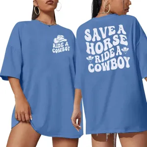 Oversized Country Music Shirt Women Western Cowboy T-Shirt Country Concert Shirt Vintage Cowgirl Rodeo Tee