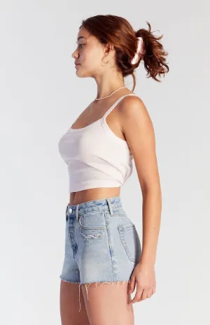 PacSun Women's Bow Embroidered High Waisted Denim Festival Shorts