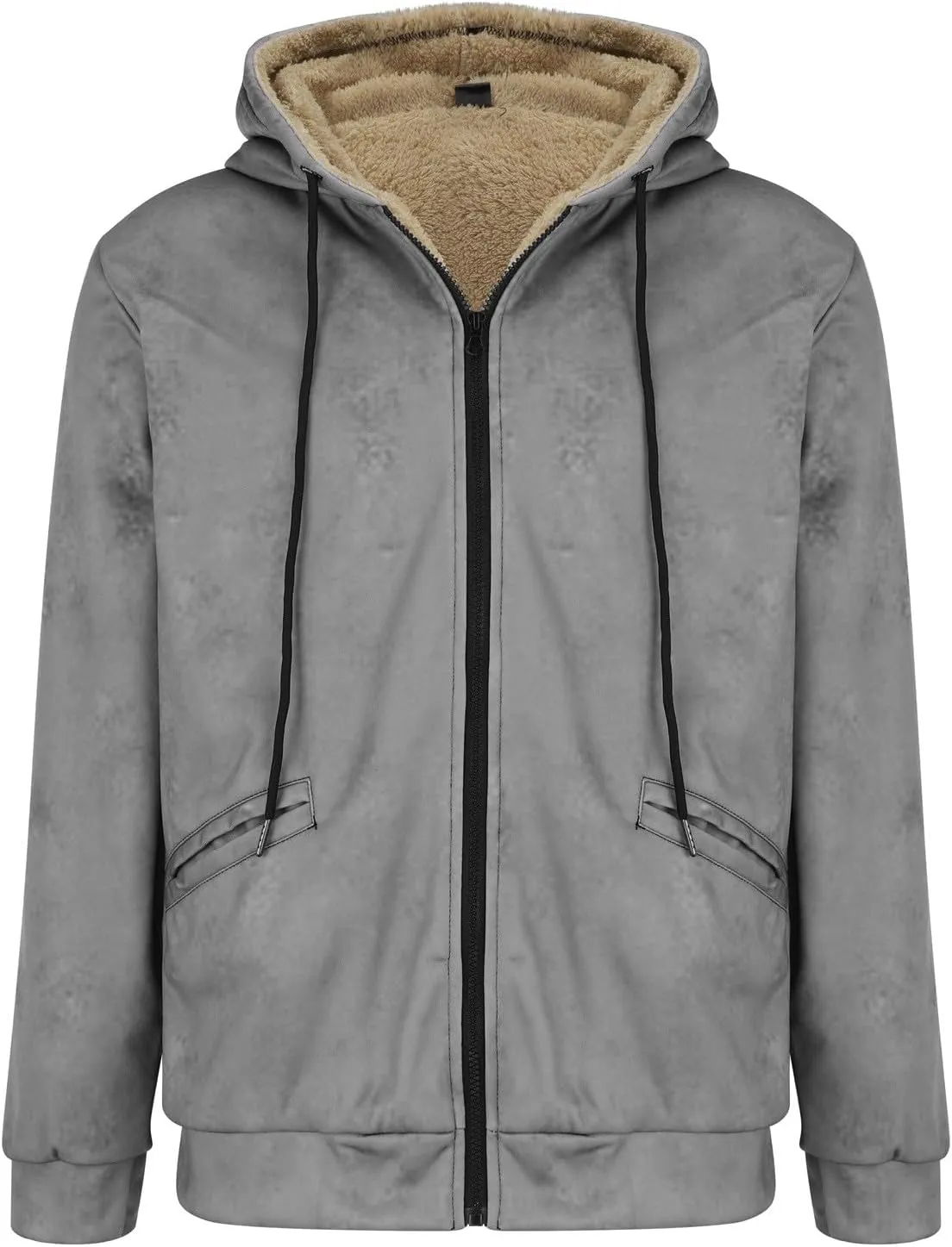 Puffer Jackets for Men Warm Fleece Hooded Sweater Thicken Cotton Coat Mens Puffer Jackets Warm Puffer Jacket