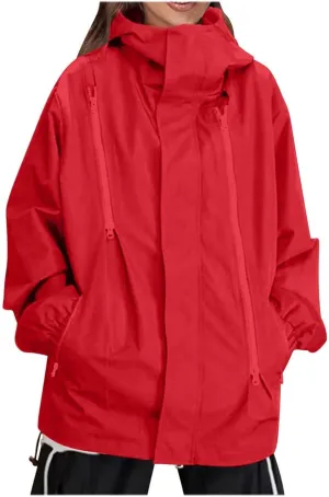 Rain Jacket Men Women Lightweight Packable Hooded Rain Coat Waterproof Windbreaker Active Outdoor Hiking Trench Coats