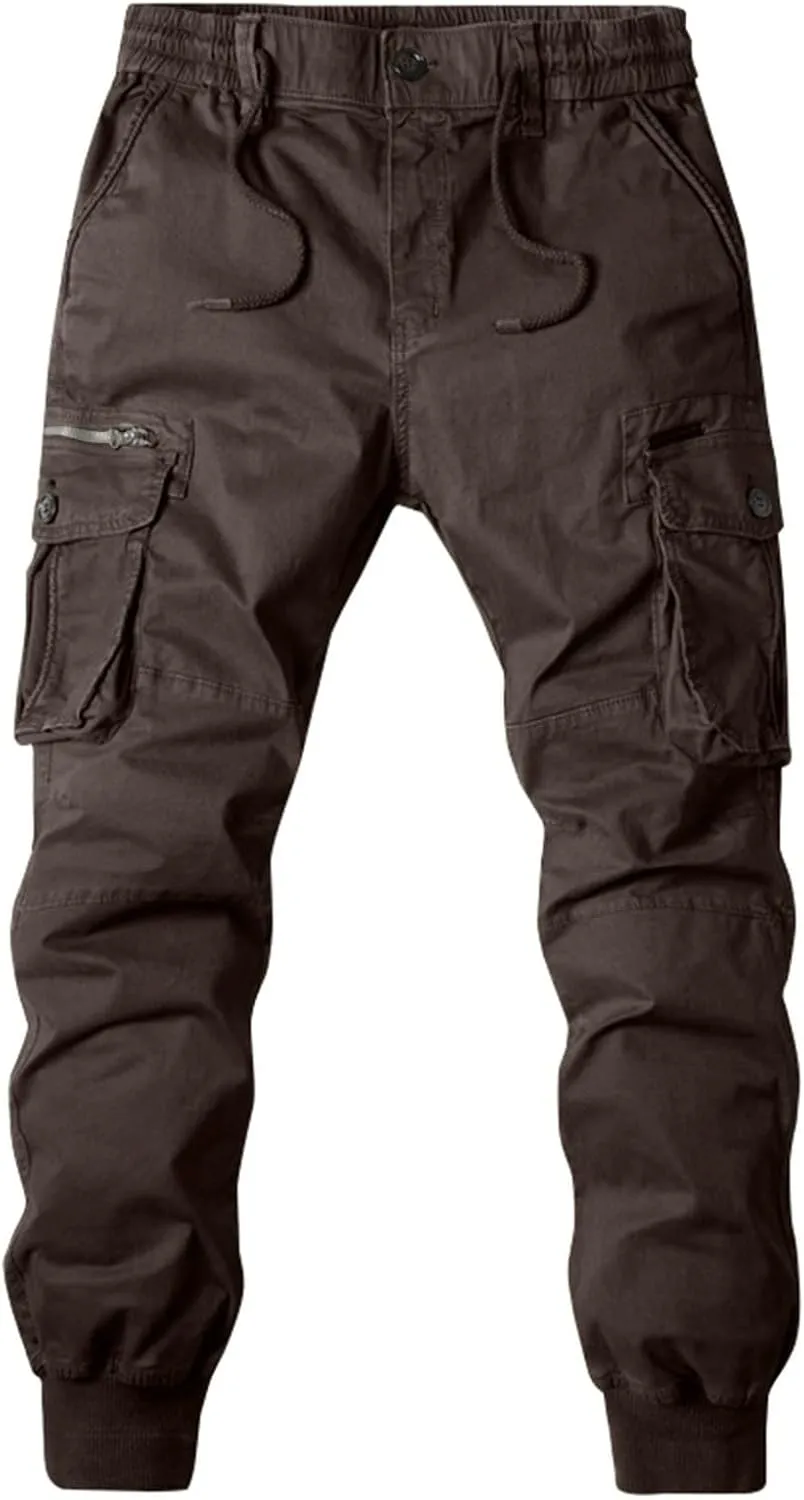 RTRDE Men's Cargo Work Pants Casual Jogger Pants Hiking Work with Multi Pockets Pants, 29-40