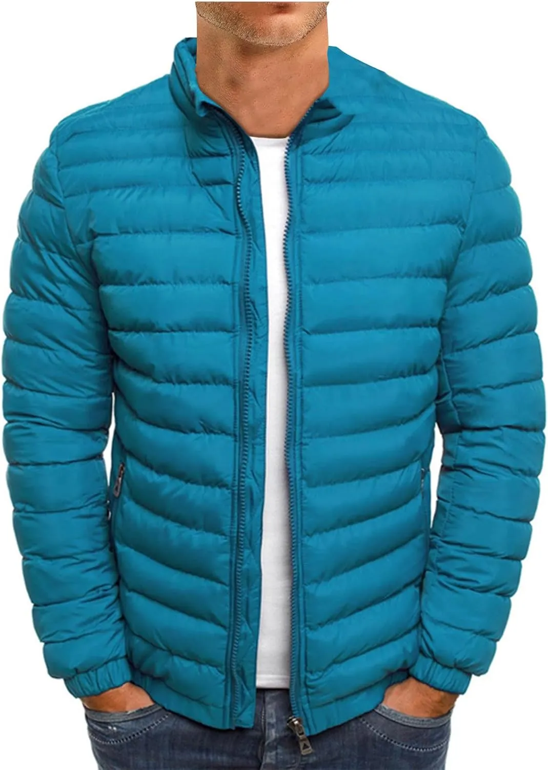 RTRDE Men's Light Puffer Jacket Winter Lightweight Jacket Warm Insulated Windproof Quilted Coat Down, M-2XL