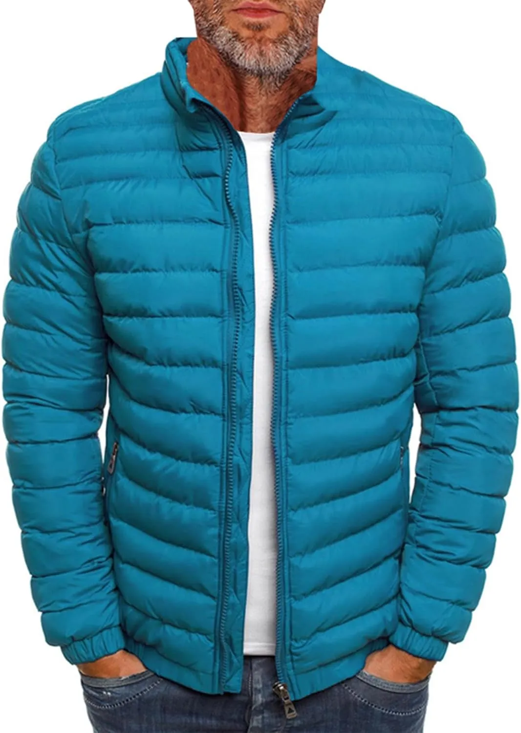 RTRDE Men's Light Puffer Jacket Winter Lightweight Jacket Warm Insulated Windproof Quilted Coat Down, M-2XL