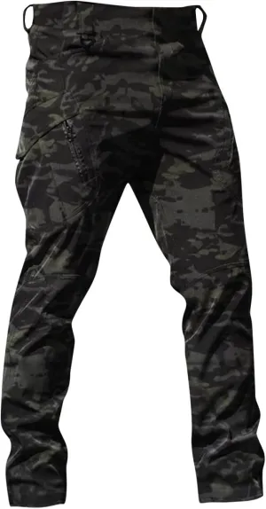 RTRDE Men's Outdoor Military Tactical Pants Lightweight Rip-Stop Casual Cargo Hiking Work Pants, M-3XL