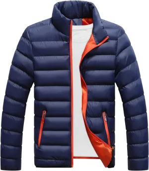 RTRDE Men's Puffy Jackets Lightweight Insulated Puffer Winter Jacket Down Alternative Coat Packable Jacket, XXL-5XL