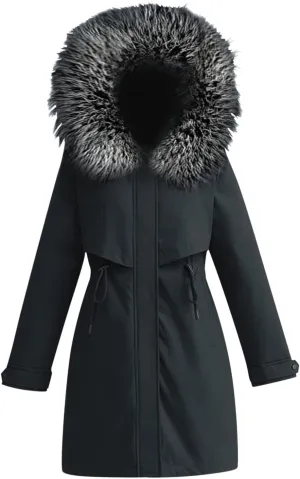 Ski Jackets for Women Winter Down Coats with Hood Tunic Drawstring Thicken Puffer Parkas Mid Long Jacket Anoraks