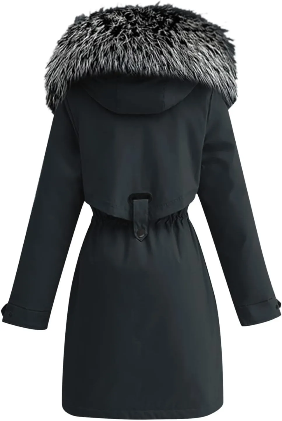Ski Jackets for Women Winter Down Coats with Hood Tunic Drawstring Thicken Puffer Parkas Mid Long Jacket Anoraks