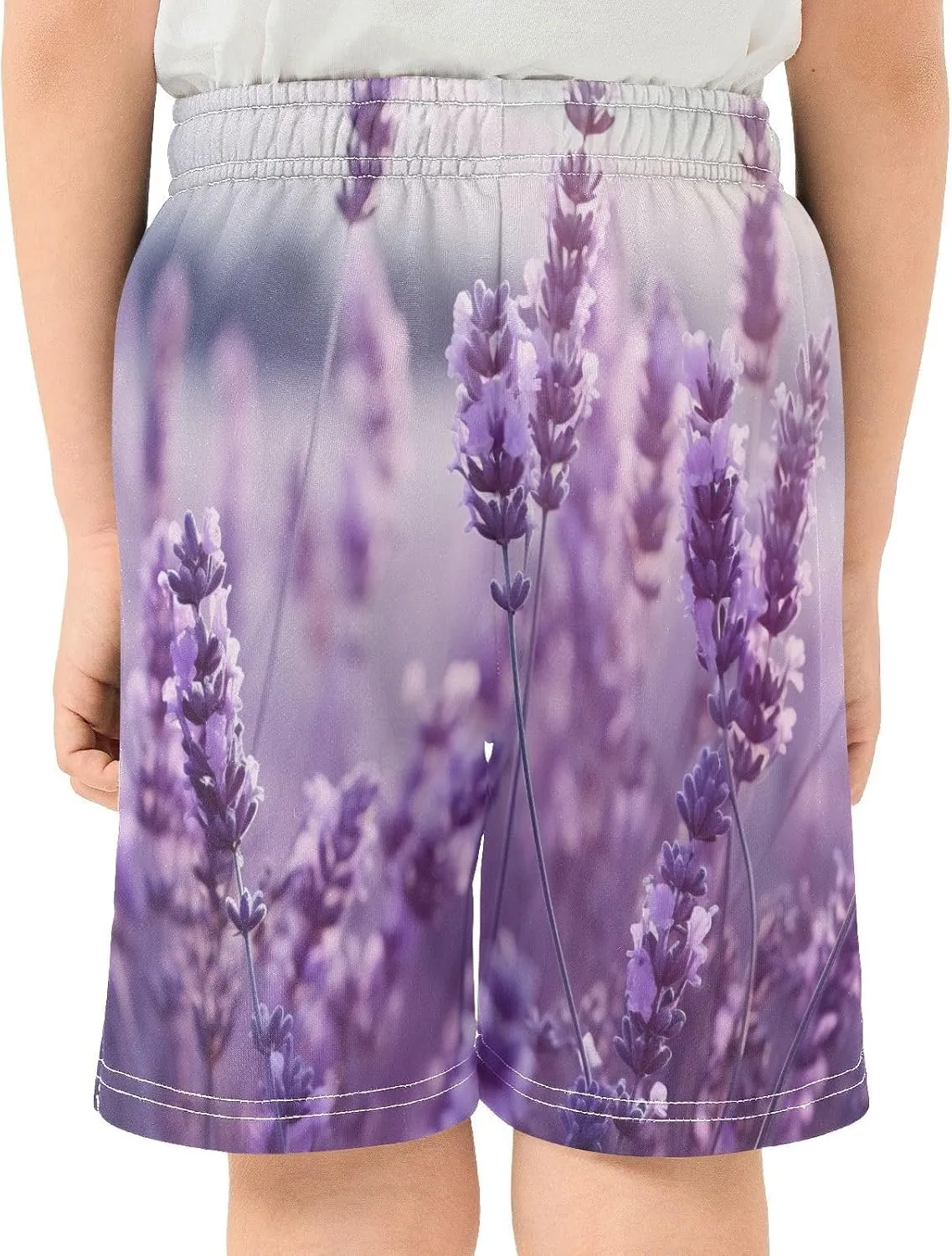 SPRIPORT Lavender Purple Boy's Lightweight Casual Shorts Summer Athletic Shorts with Pockets for Outdoor Hiking Camping