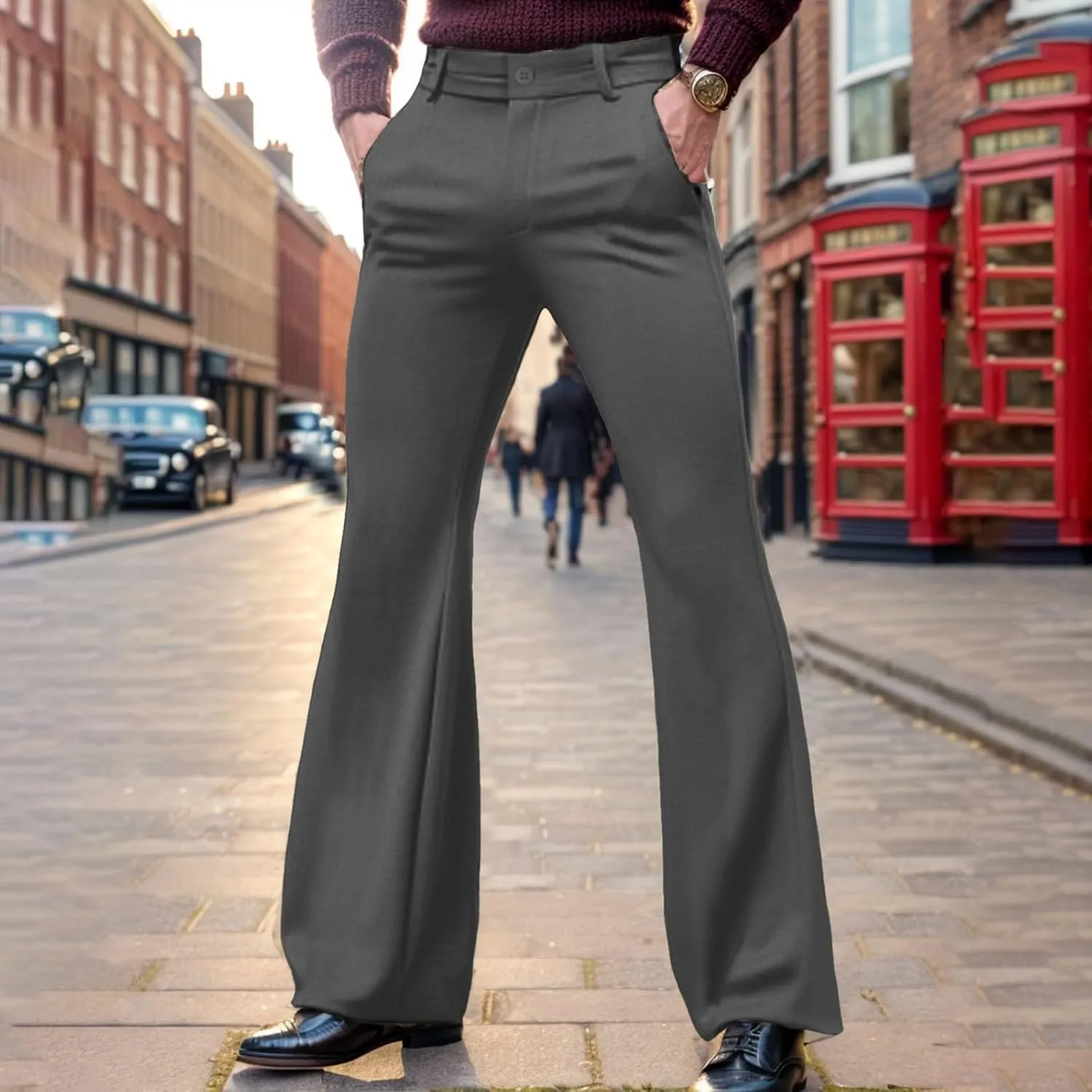 SUWBMHWE Men's Casual Drawstring Pants Regular Fit Elastic Waist Cotton Basic Straight Leg Long Pants