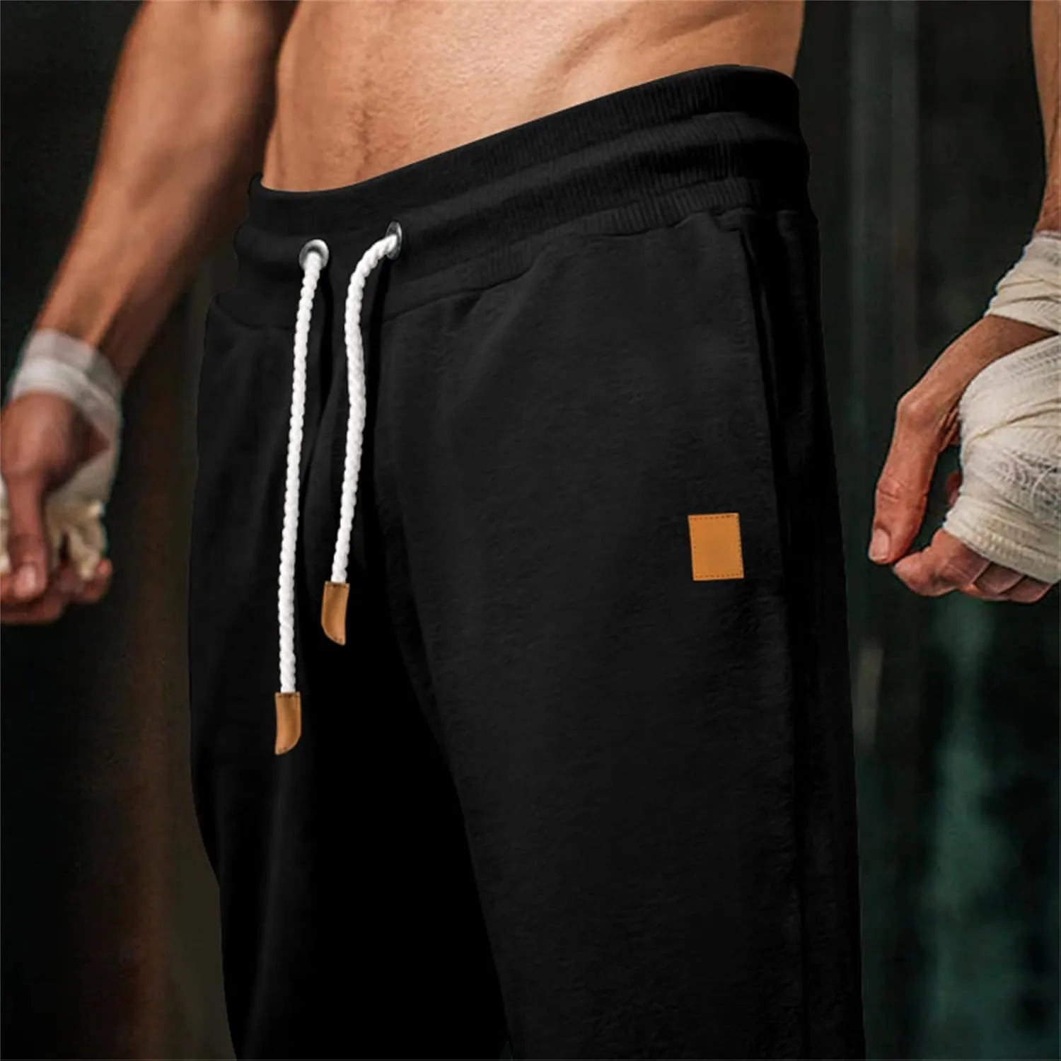 Sweatpants for Men Casual Lightweight Elastic Waist Loose Fit Joggers Pants Athletic Gym Trendy Cargo Trousers