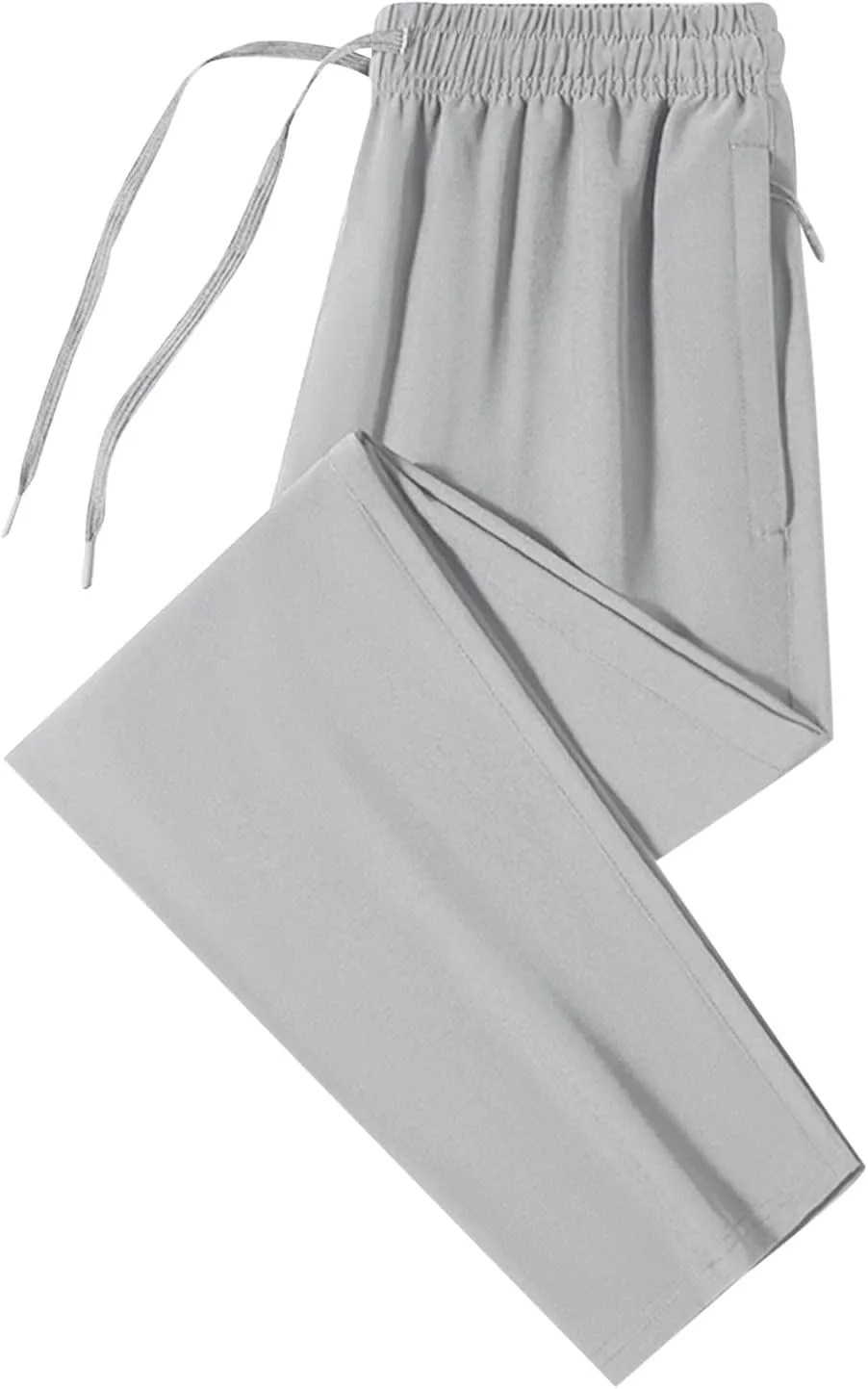 Sweatpants for Men Slim Fit Ice Silk Quick Drying Hiking Pants Lightweight Drawstring Waist Loose Straight Trousers