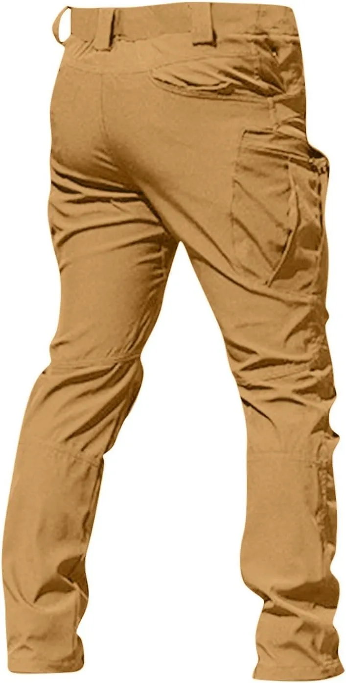 Tactical Pants for Men Military Stretchy Cargo Pants with Pockets Relaxed Fit Water Proof Elastic Waist Work Pants