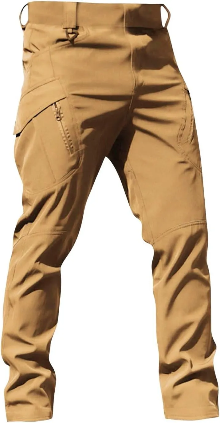 Tactical Pants for Men Military Stretchy Cargo Pants with Pockets Relaxed Fit Water Proof Elastic Waist Work Pants