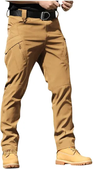 Tactical Pants for Men Military Stretchy Cargo Pants with Pockets Relaxed Fit Water Proof Elastic Waist Work Pants