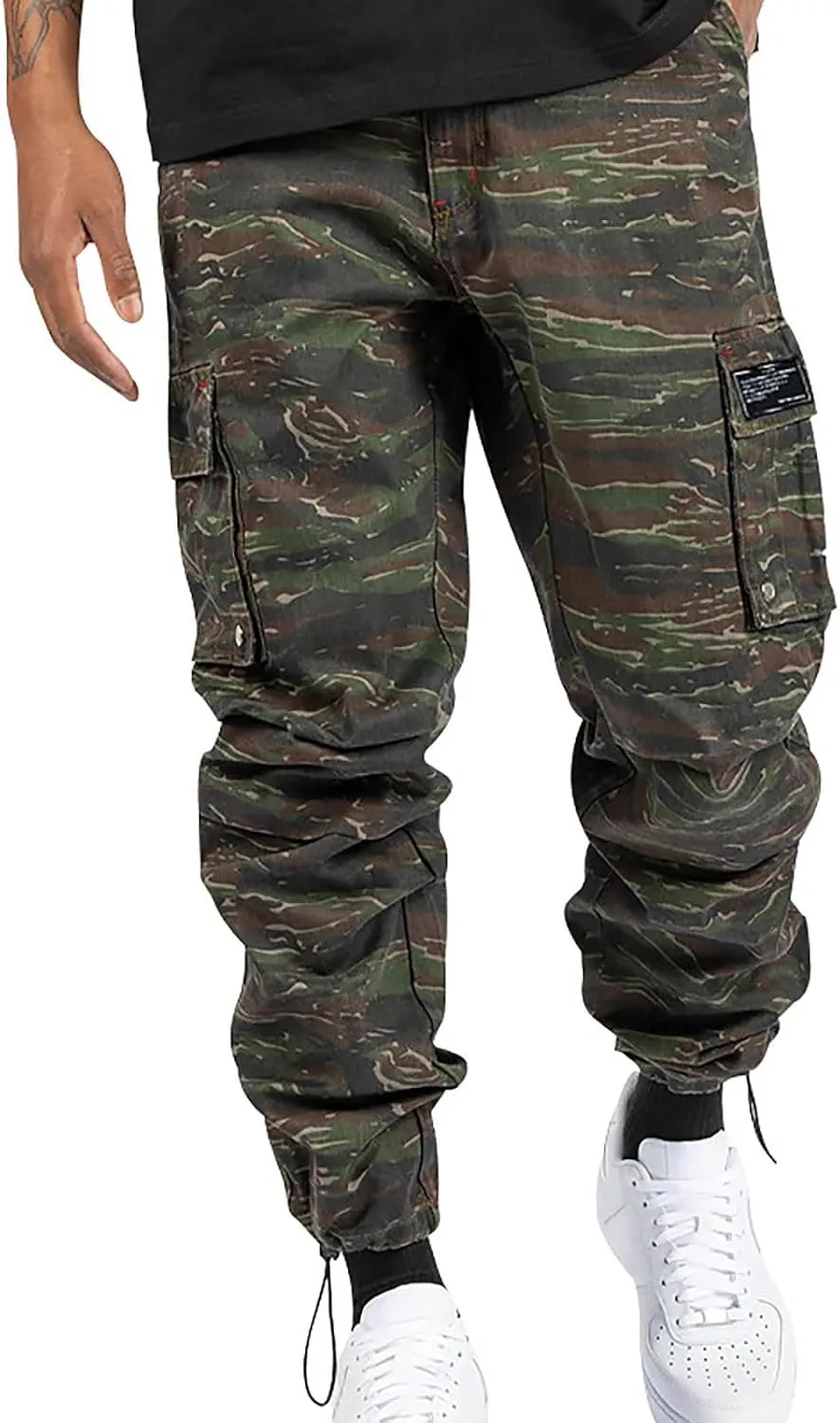 Tactical Pants for Men Water Resistant Baggy Cargo Work Pants Camo Combat Pant Big and Tall Hiking Pant Multi Pocket
