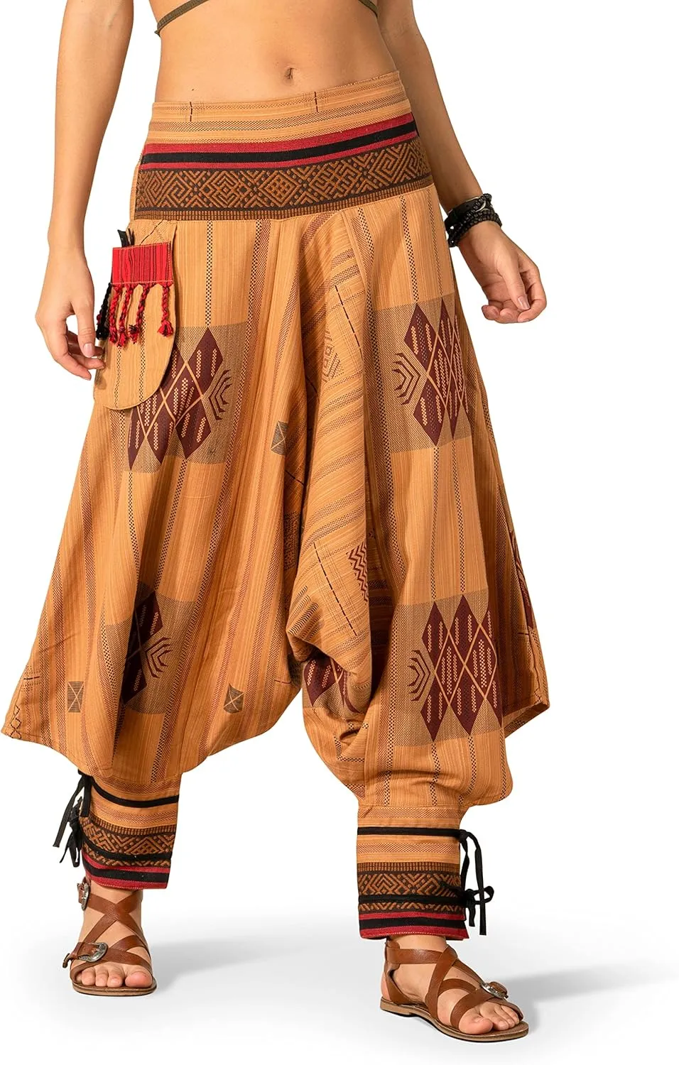 The Veshti Company Women's Printed Summer Harem Pants, Cotton Boho Hippie Casusal Oversized Palazzo Joggers for Women