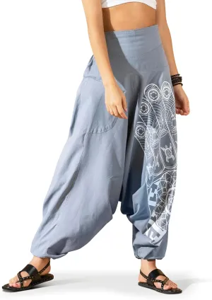 The Veshti Company Women's Printed Summer Harem Pants, Cotton Boho Hippie Casusal Oversized Palazzo Pant for Women