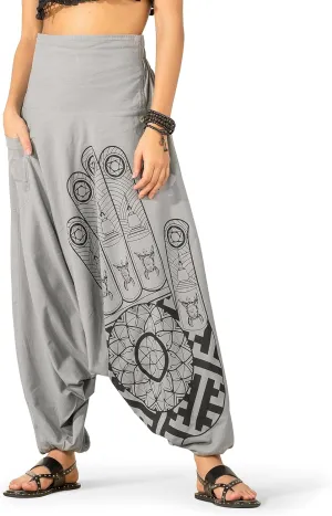 The Veshti Company Women's Printed Summer Harem Pants, Cotton Boho Hippie Casusal Oversized Palazzo Pant for Women