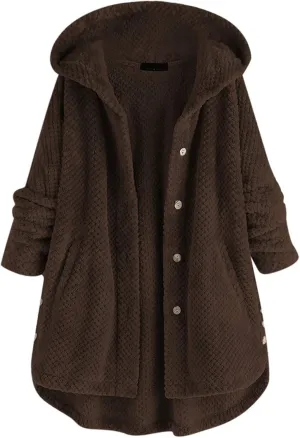 Thicken Warm Winter Coat for Women Fuzzy Fleece Shaggy Shacket Jacket Patchwork Coats Outwear with Pockets