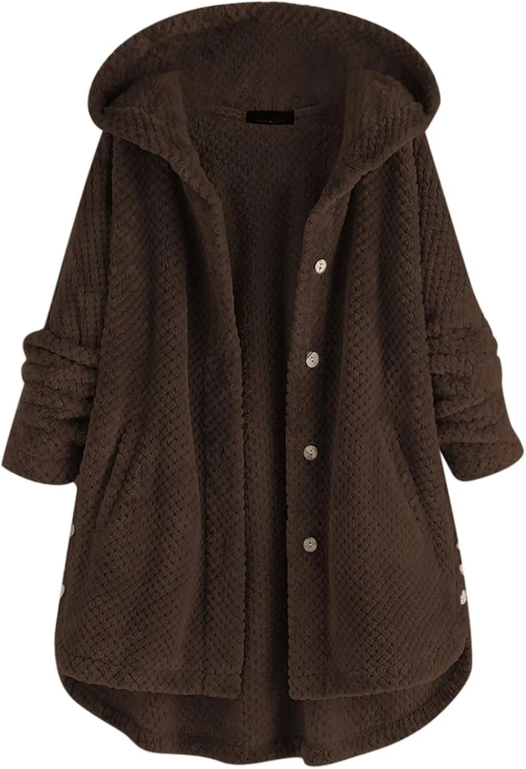 Thicken Warm Winter Coat for Women Fuzzy Fleece Shaggy Shacket Jacket Patchwork Coats Outwear with Pockets