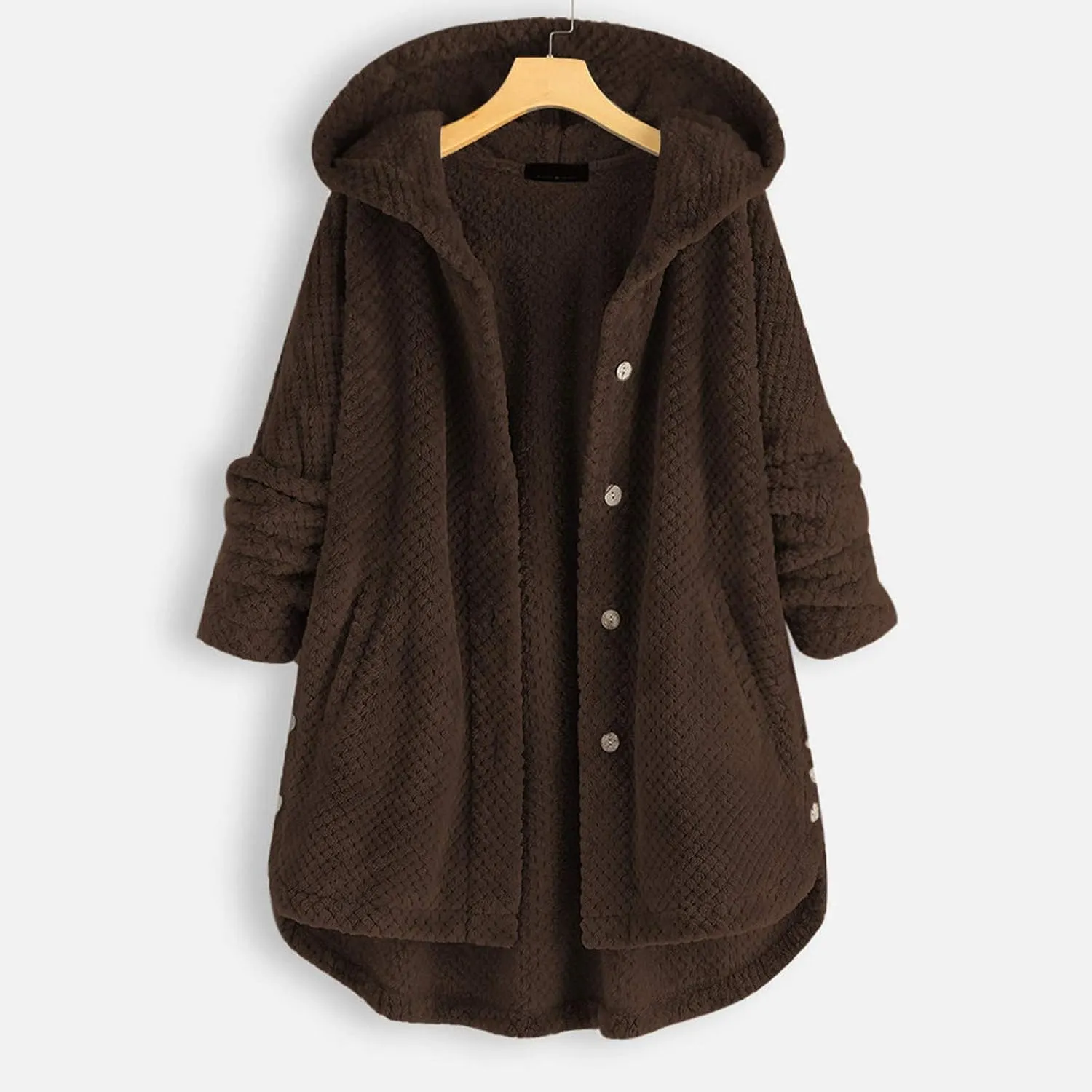 Thicken Warm Winter Coat for Women Fuzzy Fleece Shaggy Shacket Jacket Patchwork Coats Outwear with Pockets