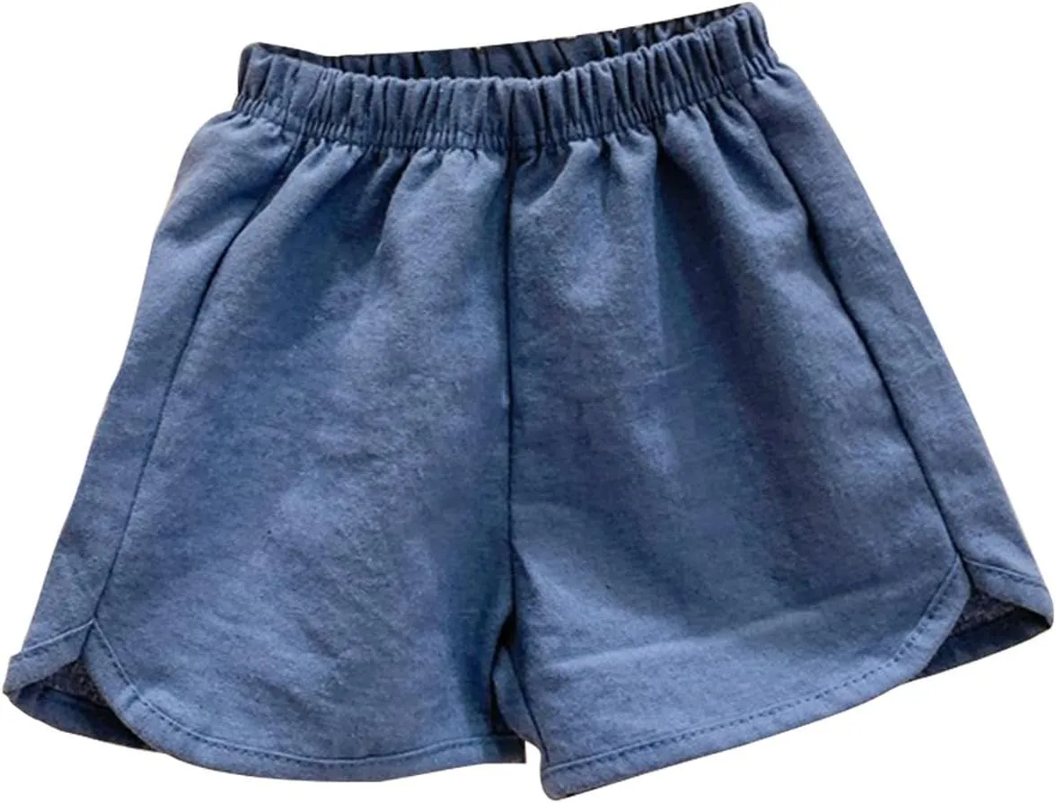 Toddler Boys Girls Shorts Cotton Linen Grid Summer Casual Shorts Kids Motion Short Pants Jogging Pants