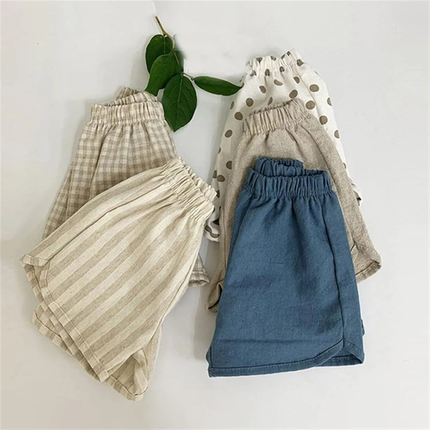 Toddler Boys Girls Shorts Cotton Linen Grid Summer Casual Shorts Kids Motion Short Pants Jogging Pants
