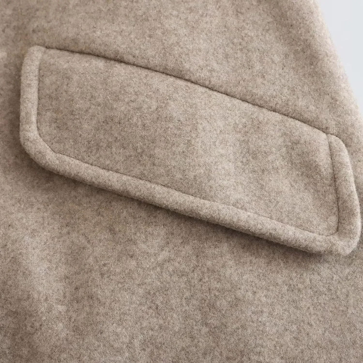 Trench Coat for Women 2024 Winter Casual Lapel Cow Horn Button Peacoat Essential Woolen Blend Coats with Pockets