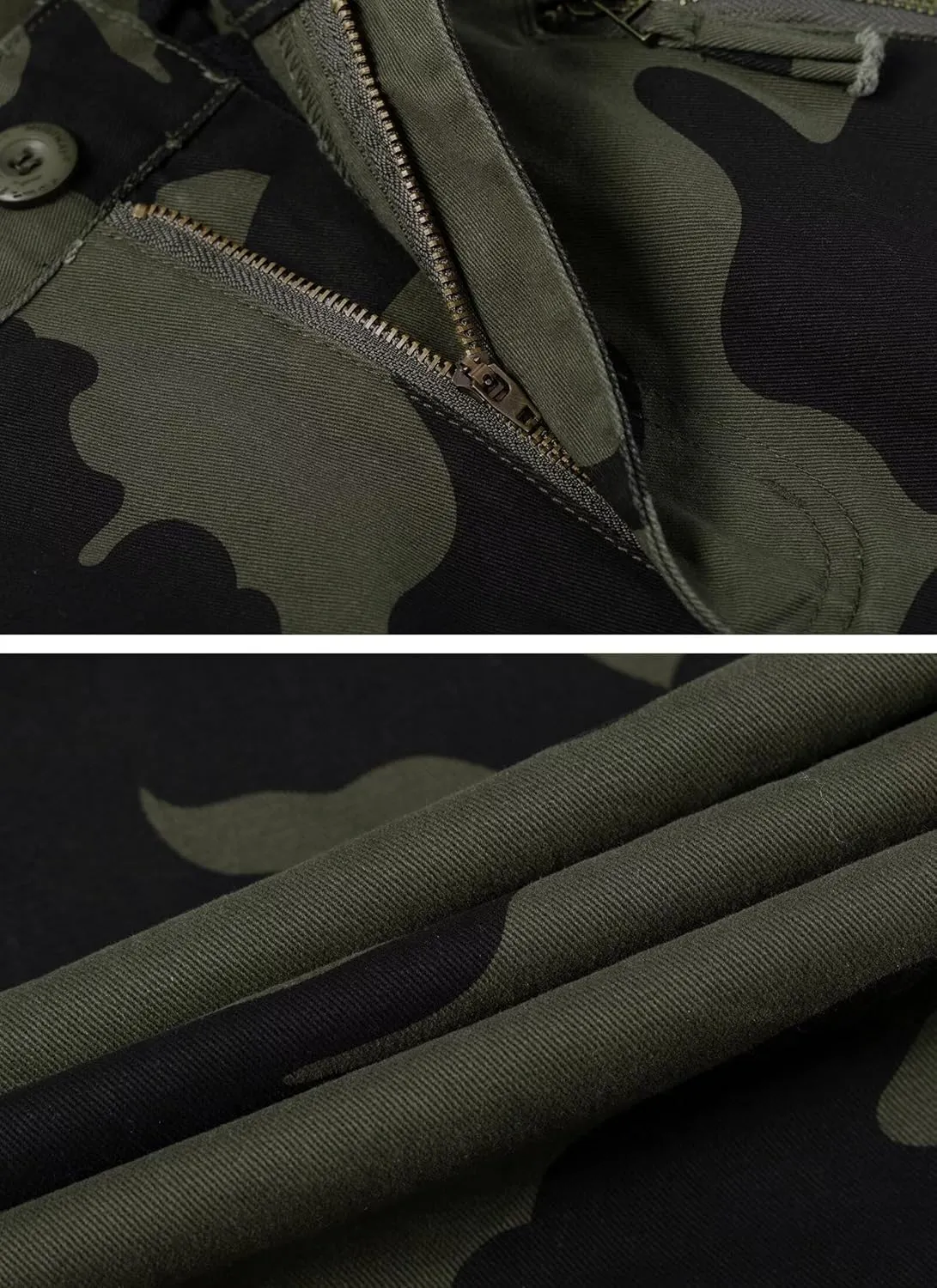 TRGPSG Men's Wild Cargo Pants, Camo Pants Cotton Casual Work Hiking Pants with 8 Pockets