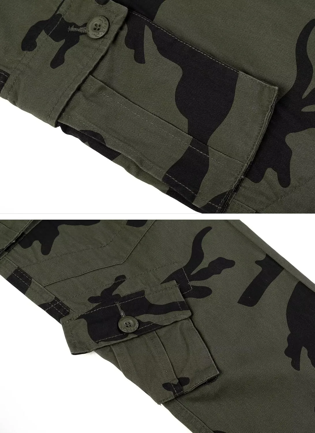 TRGPSG Men's Wild Cargo Pants, Camo Pants Cotton Casual Work Hiking Pants with 8 Pockets