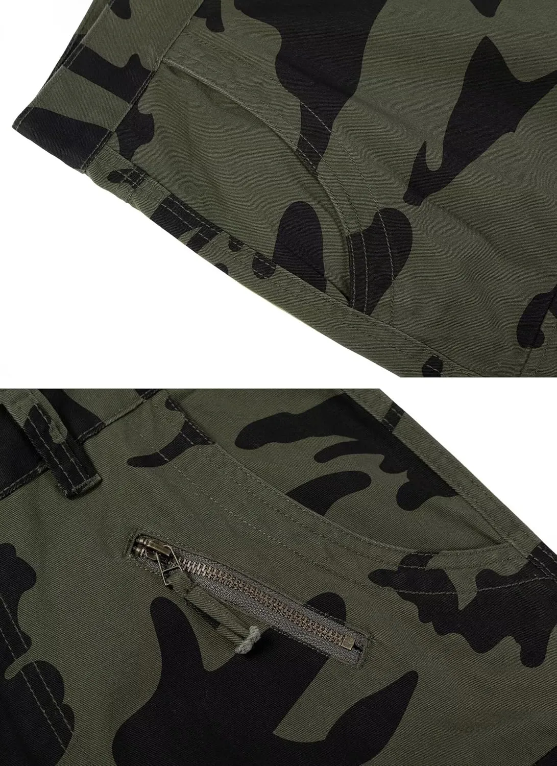 TRGPSG Men's Wild Cargo Pants, Camo Pants Cotton Casual Work Hiking Pants with 8 Pockets