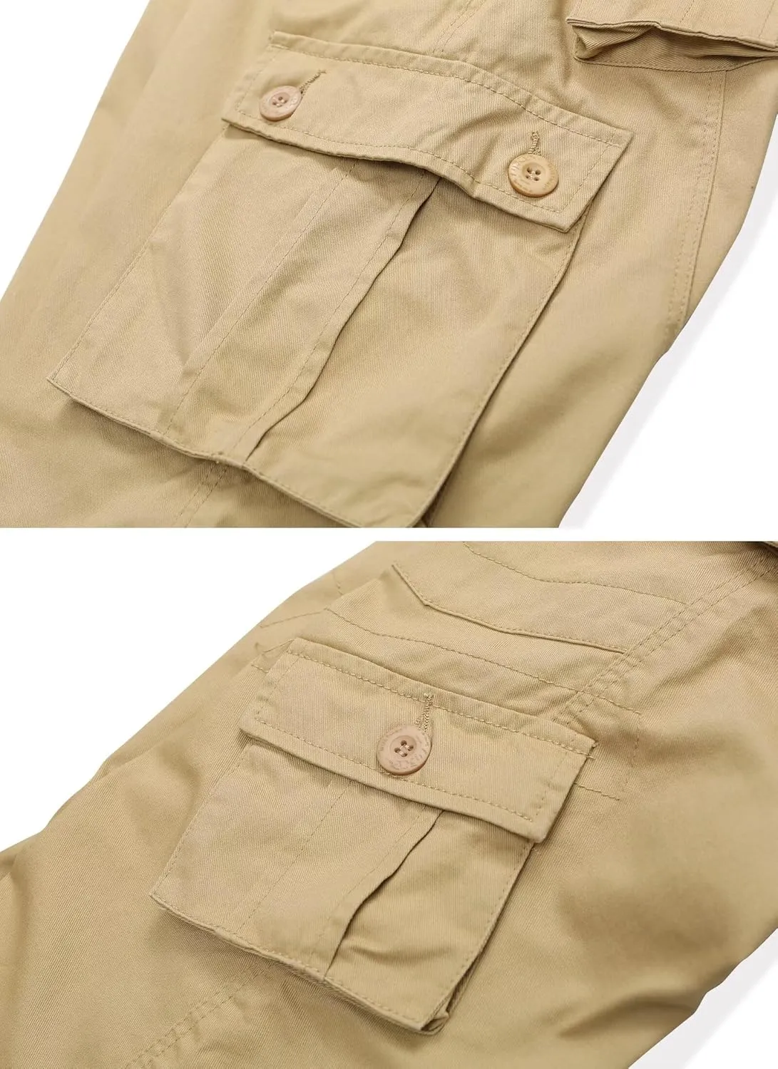 TRGPSG Men's Wild Cargo Pants, Camo Pants Cotton Casual Work Hiking Pants with 8 Pockets