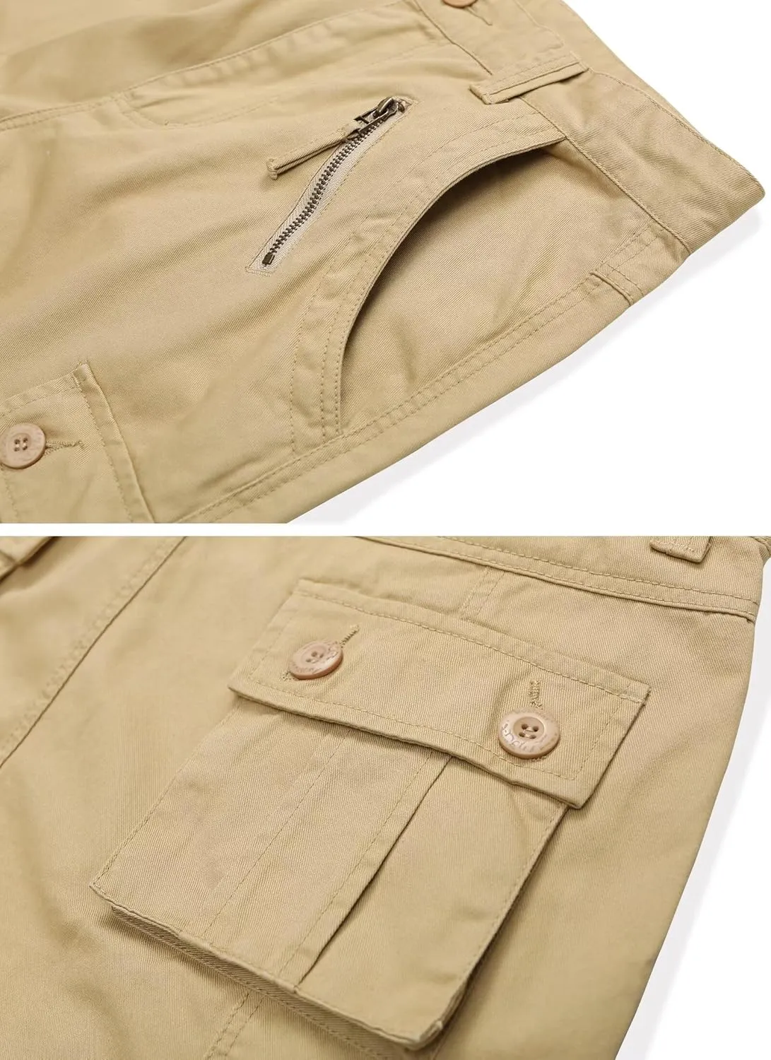 TRGPSG Men's Wild Cargo Pants, Camo Pants Cotton Casual Work Hiking Pants with 8 Pockets